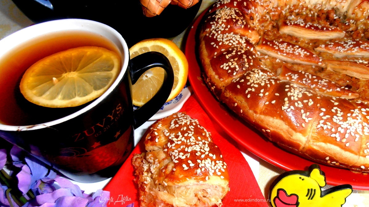 Рыбный пирог для мужа-рыбака