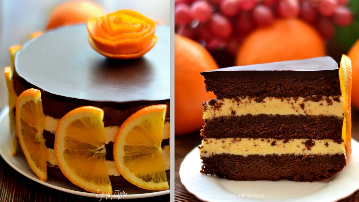 Шоколадно-апельсиновый торт «Зима, до встречи»