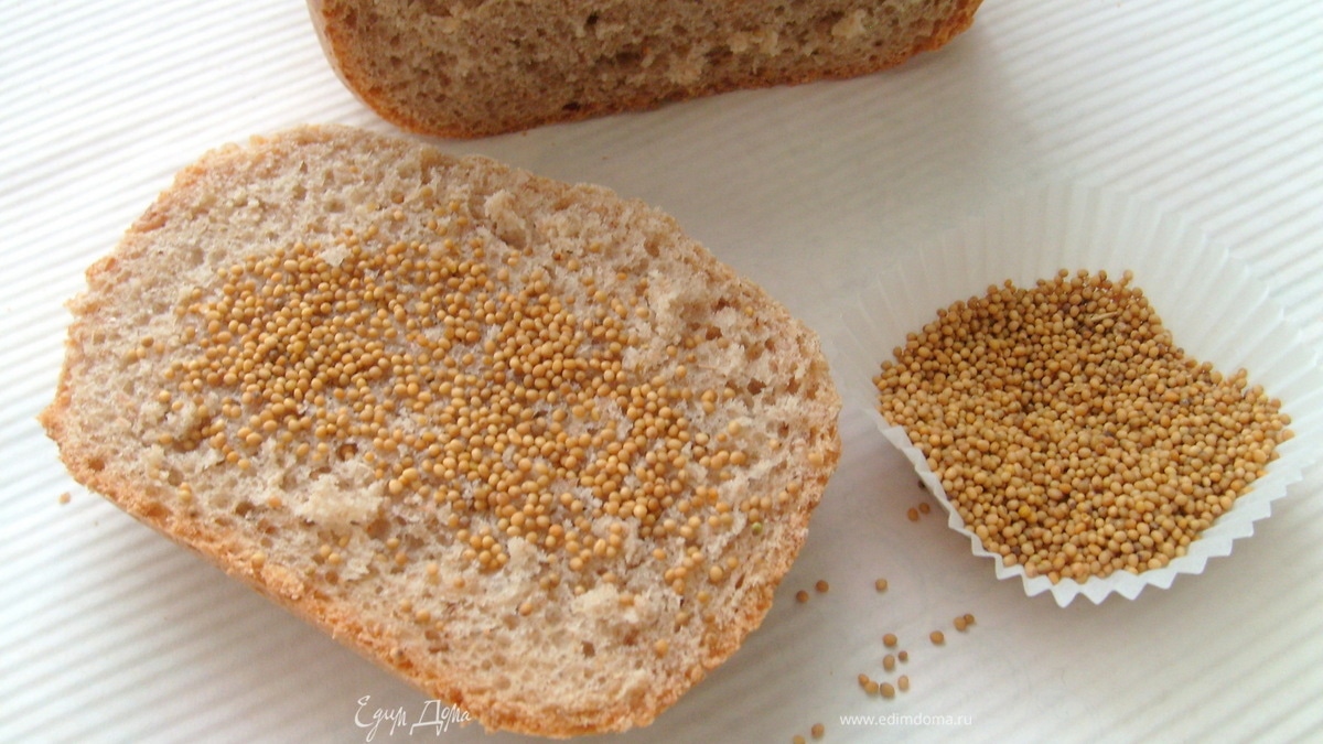 Хлеб на темном пиве с горчицей