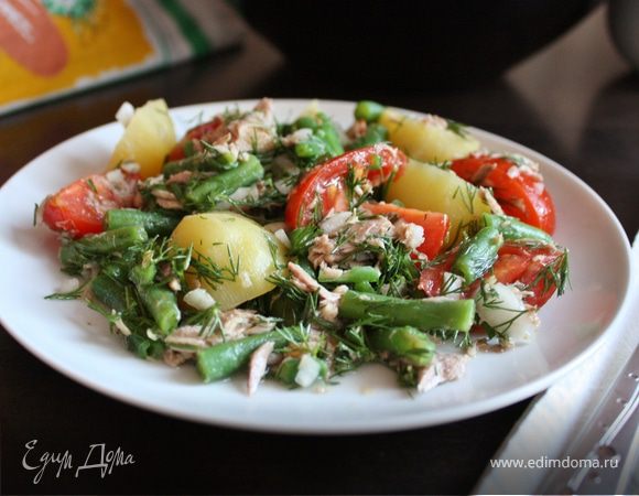 Салат из картофеля, фасоли и тунца Салат из картофеля, фасоли и тунца