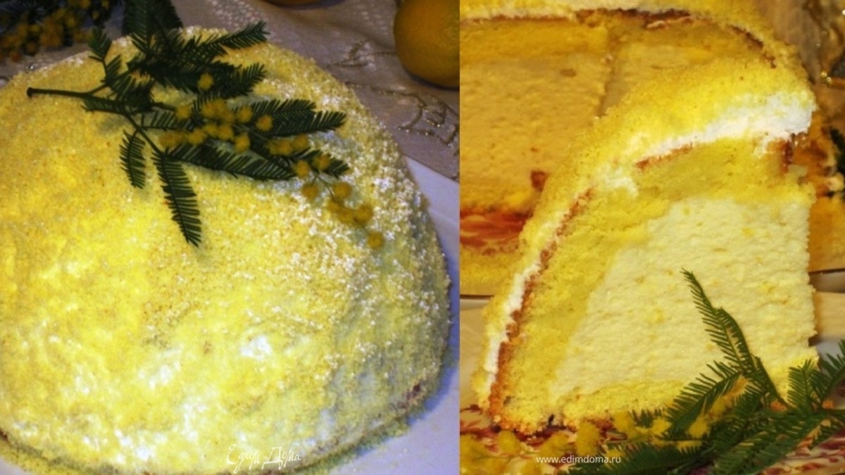 Цуккотто "Мимоза" с лимонным муссом