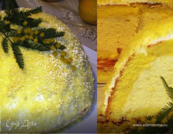 Цуккотто "Мимоза" с лимонным муссом Цуккотто "Мимоза" с лимонным муссом