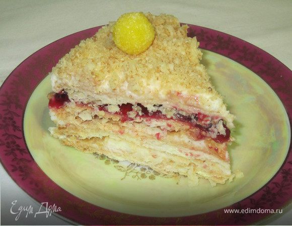 Торт "Наполеон" малиновый