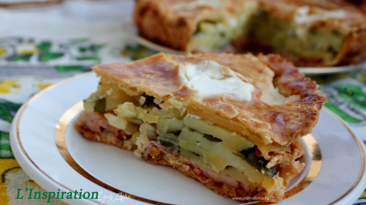 Картофельный пирог с ветчиной