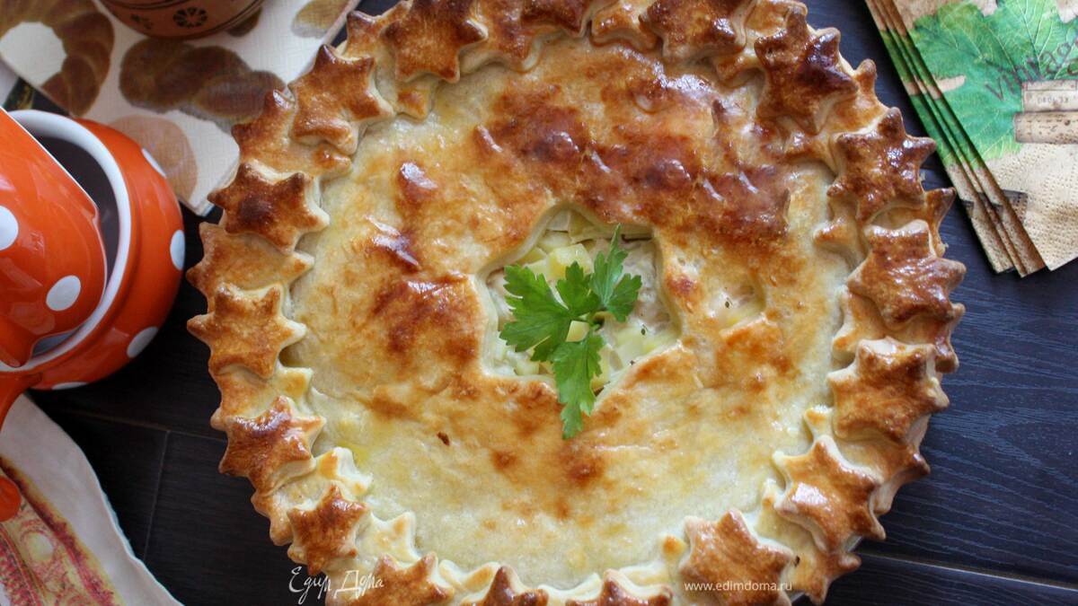 Домашний пирог с картофелем и курицей