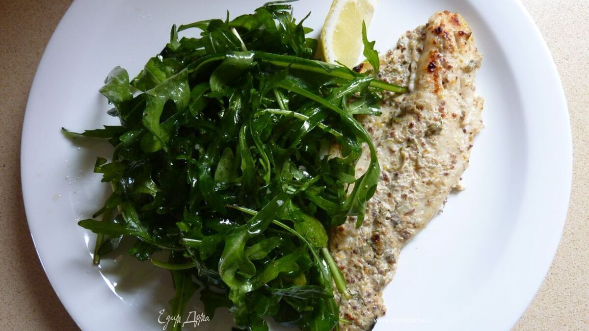 Зажаренная рыбка с горчицей