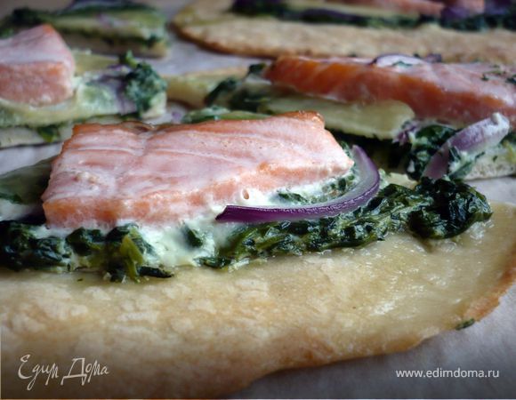 Тарт с семгой и шпинатом «Цветы за окном» Тарт с семгой и шпинатом «Цветы за окном»