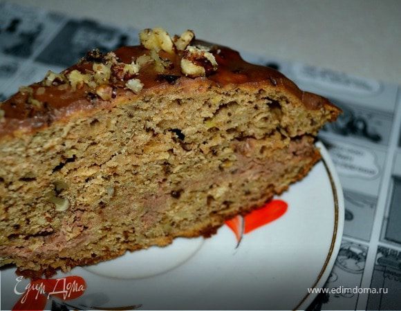 Яблочно-ореховый торт с шоколадно-сметанным кремом