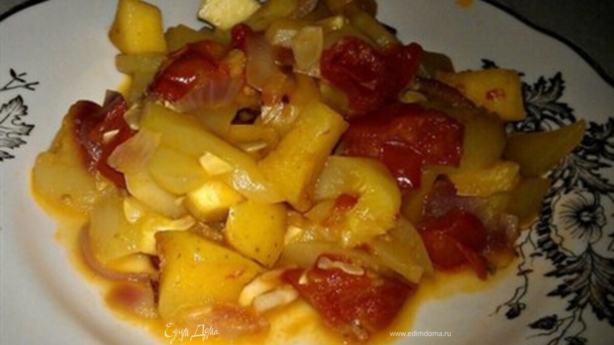 Гарнир из кабачков с яблоками