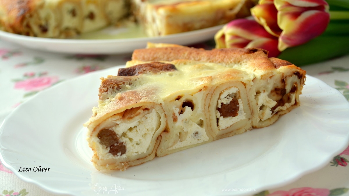 Блинная ванильная "Улитка" с творогом и изюмом + бонус "Крахмальные блинчики"