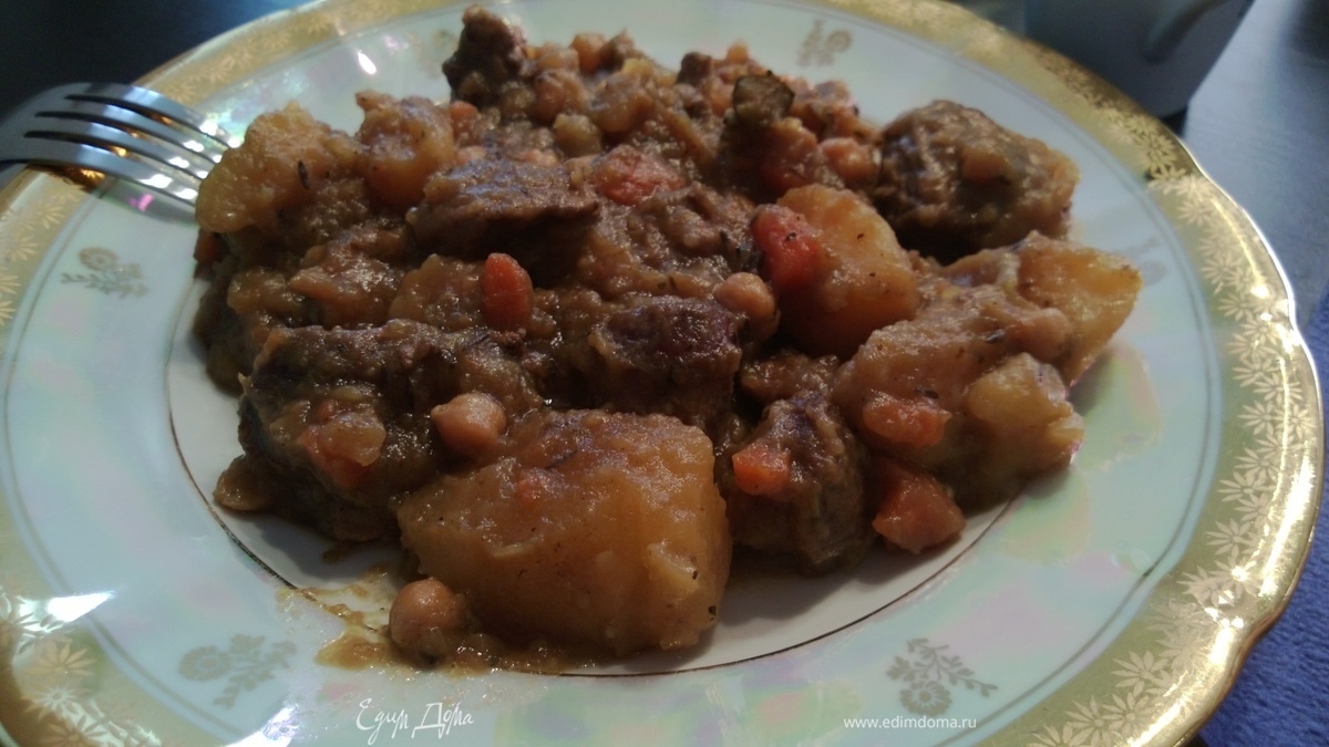 Картошечка, тушенная с барашком