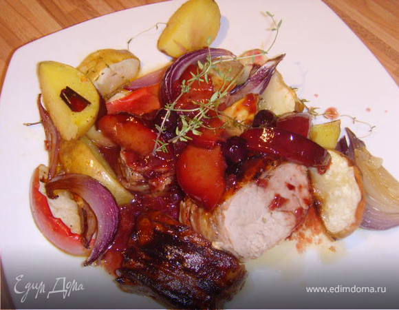 Свиное филе под соусом красного вина Свиное филе под соусом красного вина