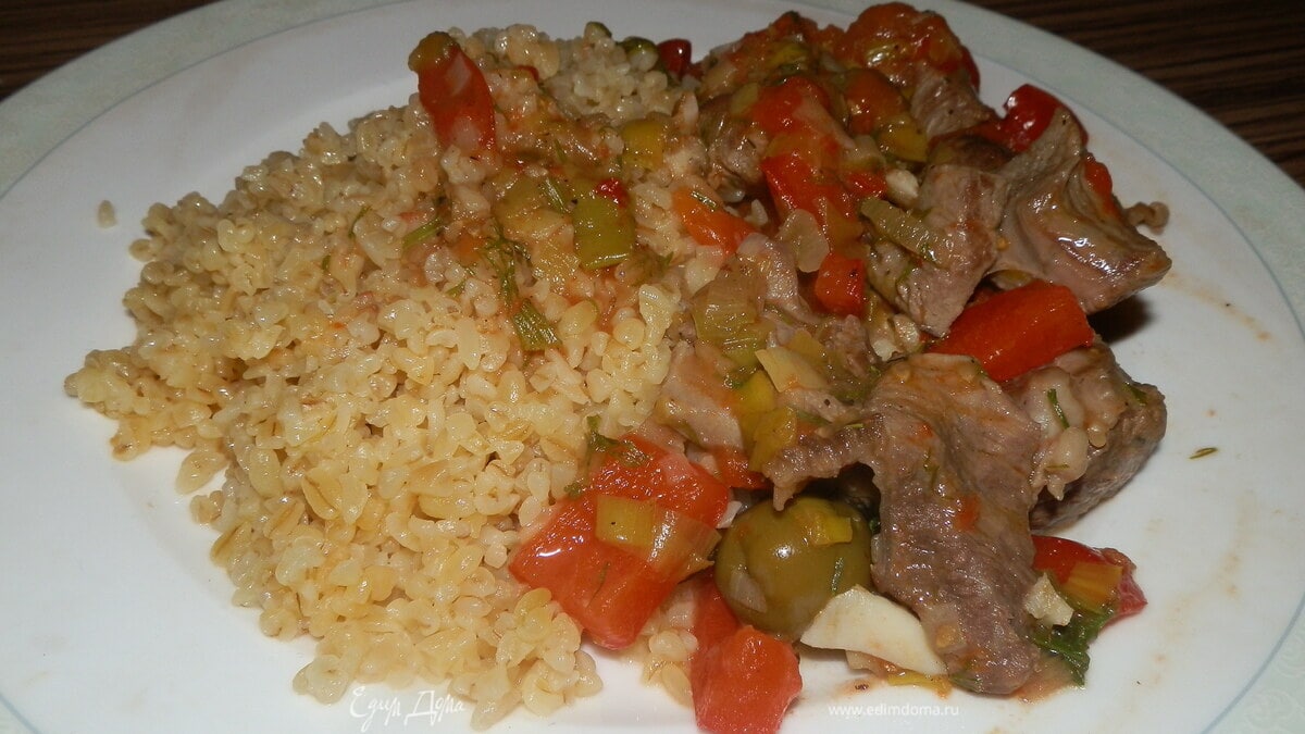 Булгур с идейкой и овощами