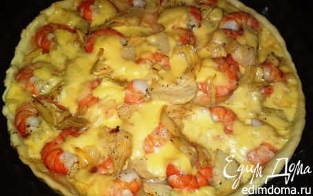 Рецепт Пицца с креветками и артишоками