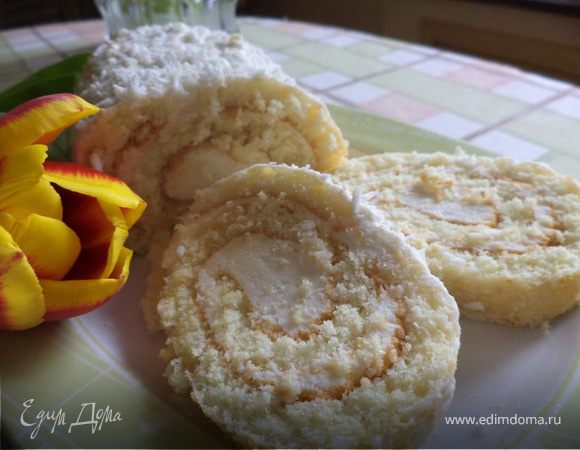 РУЛЕТ С КОКОСОМ РУЛЕТ С КОКОСОМ