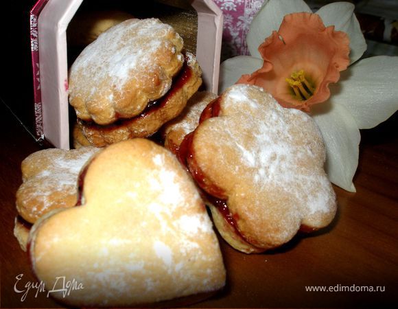 Печенье "Весеннее настроение" с  джемом из черной смородины..