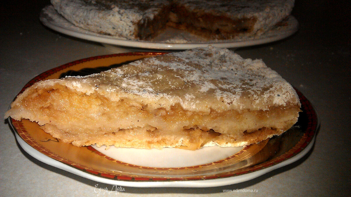 Насыпной яблочный пирог с корицей