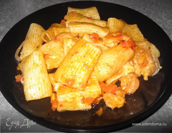 Макароны с креветками Макароны с креветками