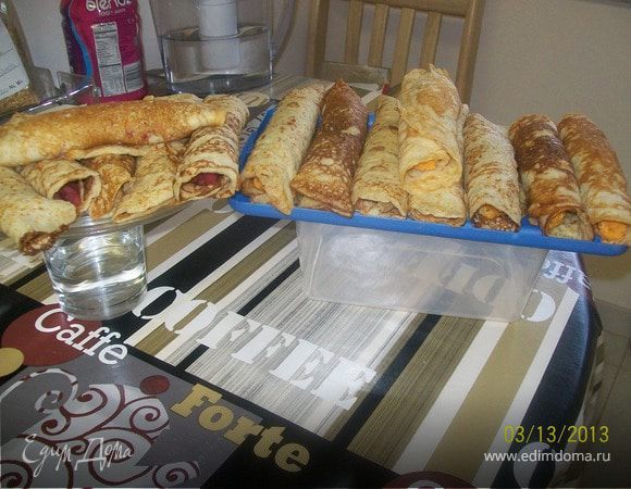 И снова блинчики... манно-овсяные, да еще с двумя начинками И снова блинчики... манно-овсяные, да еще с двумя начинками