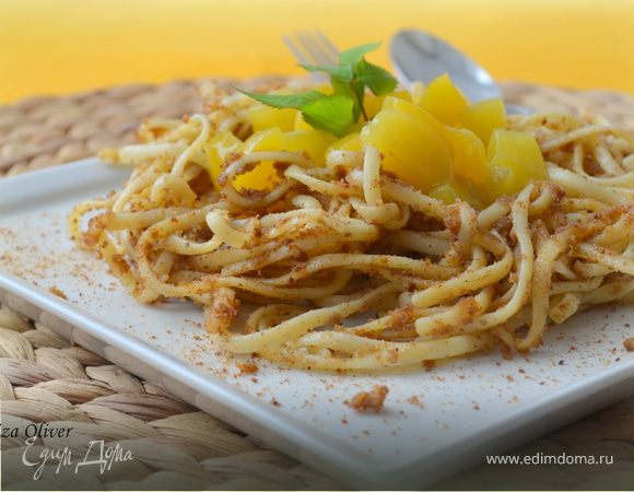 Феттучине в персиковом соусе 