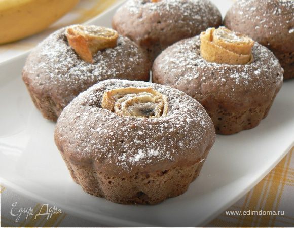 кексы с блинами и бананами