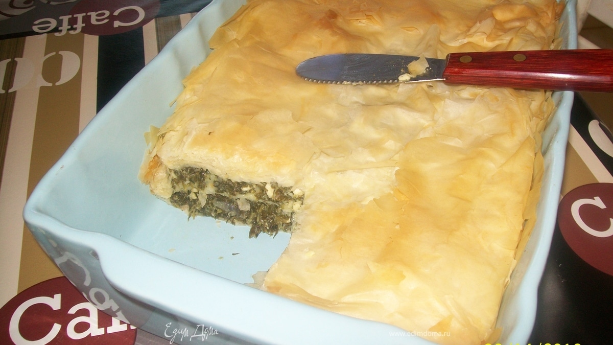  Греческий пирог со шпинатом и сыром Фета (Spanokopita)