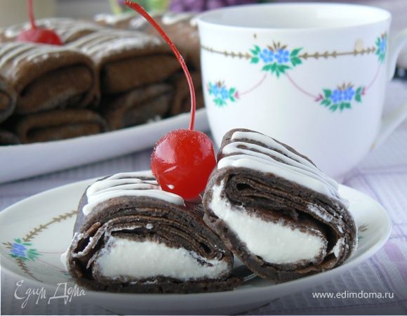 Блины из черемуховой муки с творожной начинкой Блины из черемуховой муки с творожной начинкой