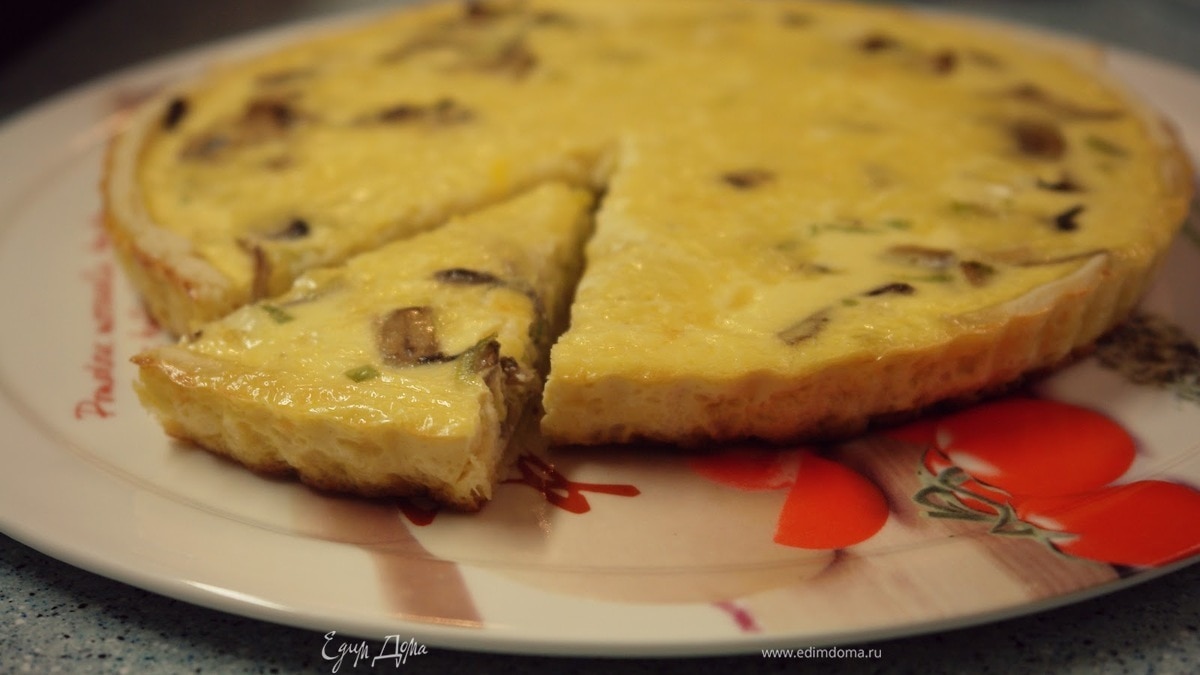 Киш "Лорен" с грибами и сыром