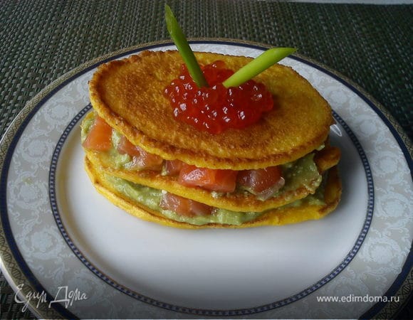 Оладьи из тыквы с семгой