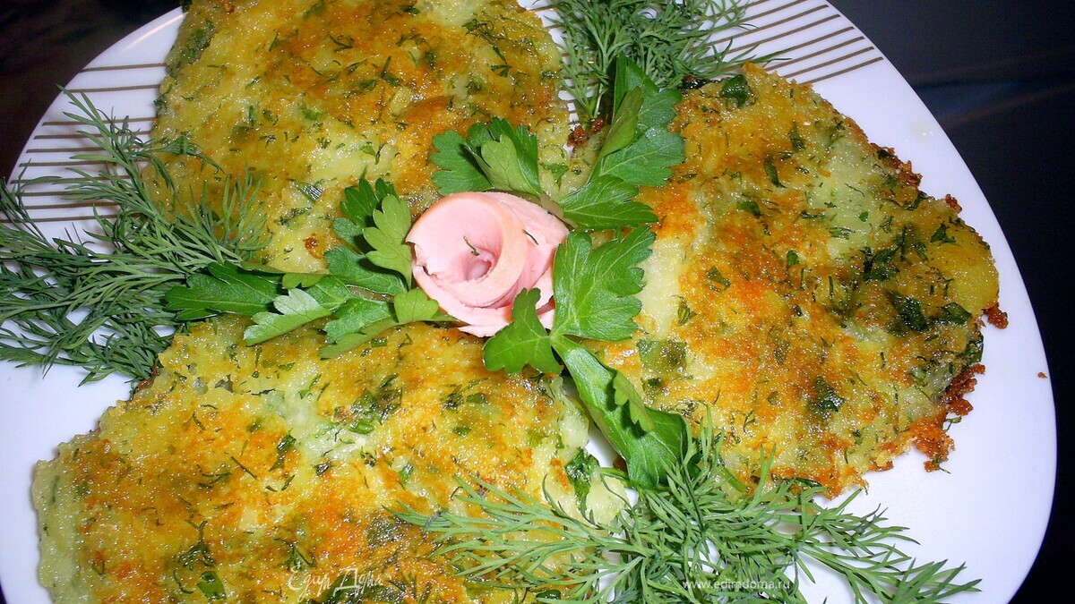 Картофельные лепешки с сыром и зеленью