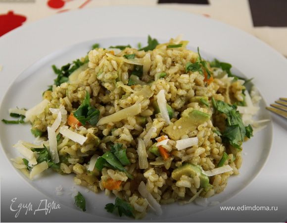 Ризотто с песто и авокадо Ризотто с песто и авокадо