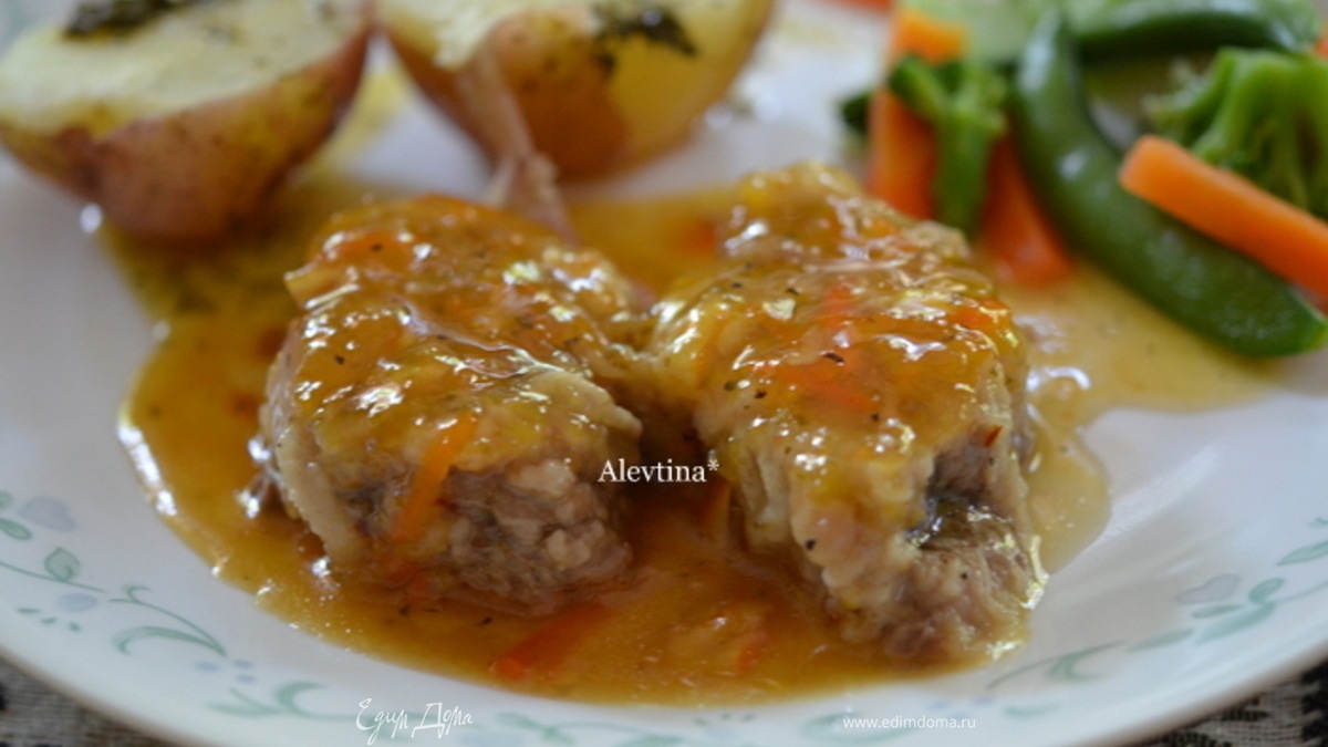 Свиные медальоны с мармеладным джемом