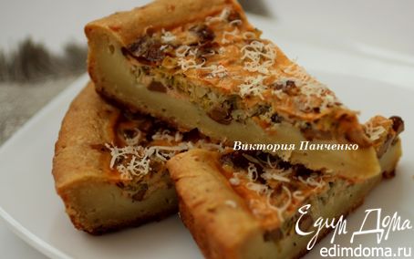 Рецепт Картофельный пирог с луком-пореем и лисичками