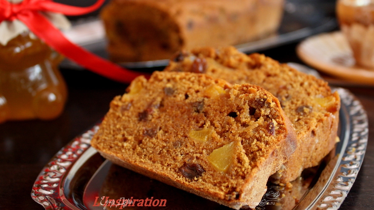Карамельно-медовый постный кекс