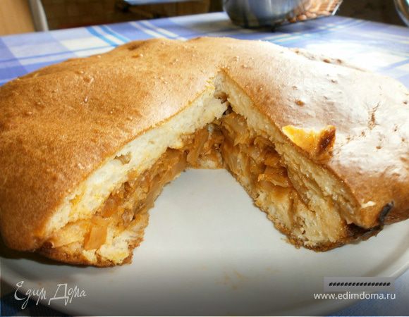 Наливной пирог с капустой