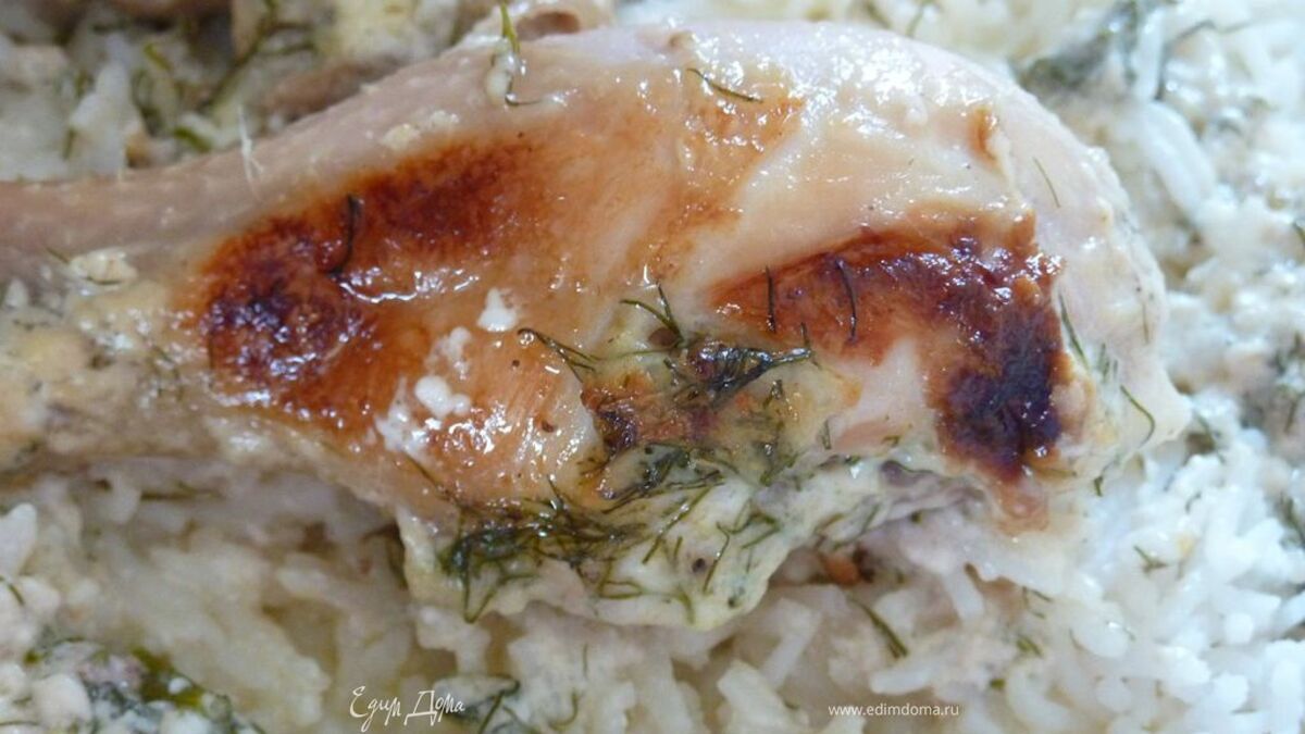 Жареный цыпленок в сливках  