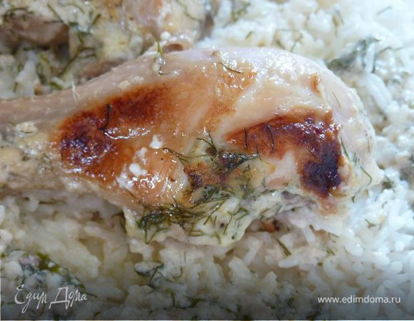 Жареный цыпленок в сливках  