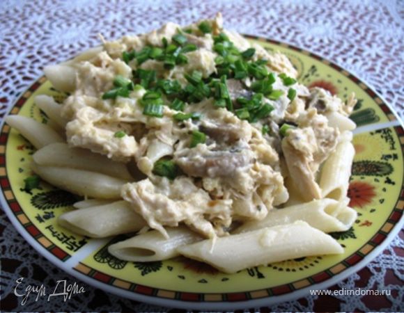 Макароны с грибным соусом 