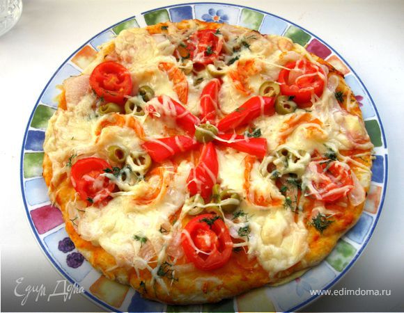 Пицца на творожном тесте Пицца на творожном тесте