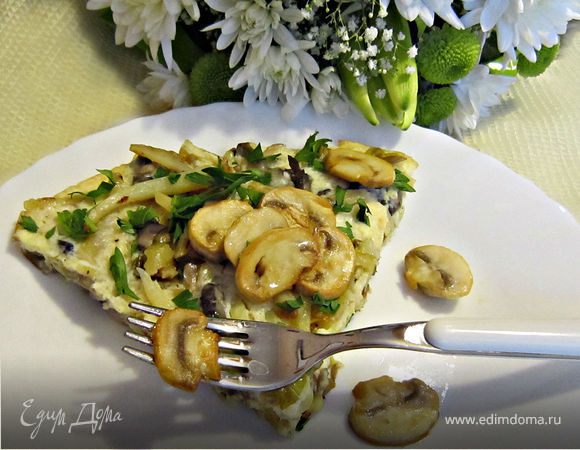 Грибная фриттата с картофелем и луком-пореем Грибная фриттата с картофелем и луком-пореем