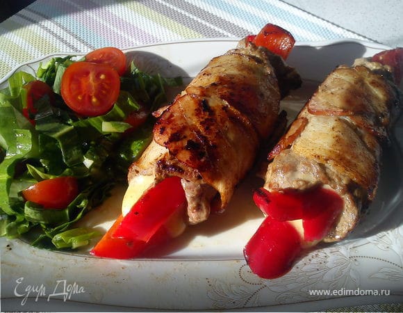 Рулетики с сыром и перцем Рулетики с сыром и перцем