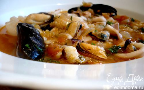 Рецепт Суп из морепродуктов «Фигаро, или оперетта для взрослых»