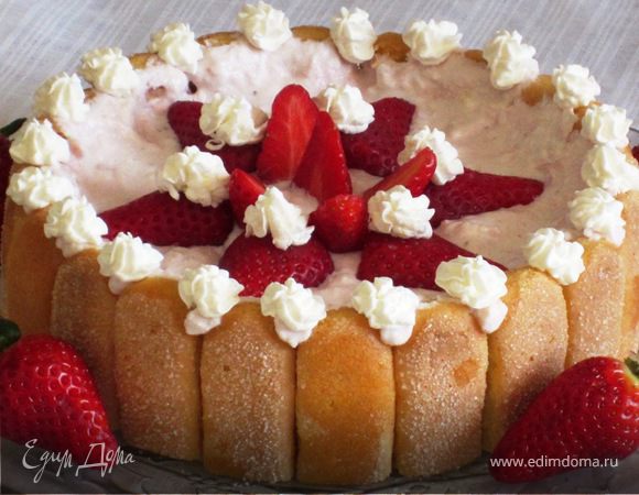 Клубнично-творожная шарлотка Клубнично-творожная шарлотка