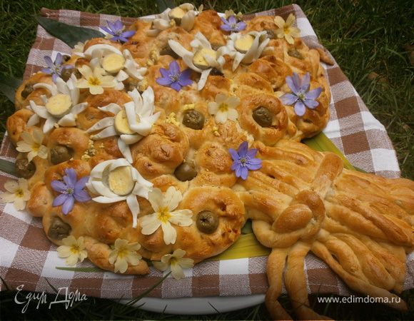 "Весенний букет" из дрожжевого теста "Весенний букет" из дрожжевого теста