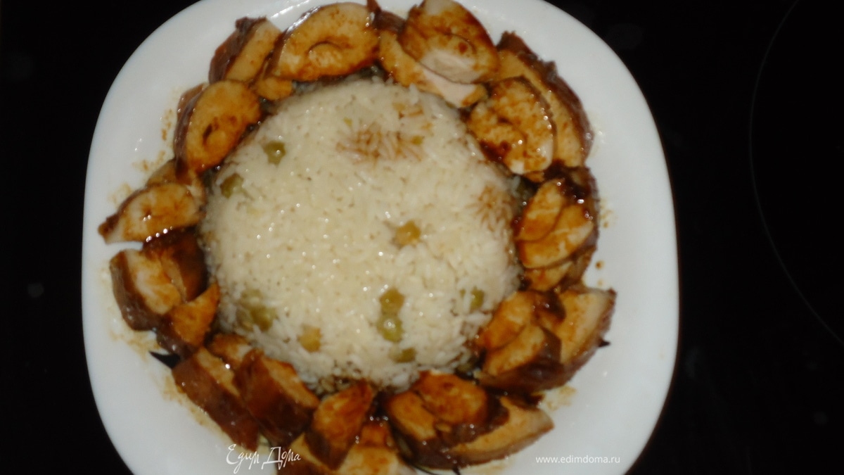 Рис с курицей в кисло-сладком соусе