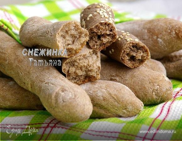 Хлебные палочки с льняной мукой (два варианта)