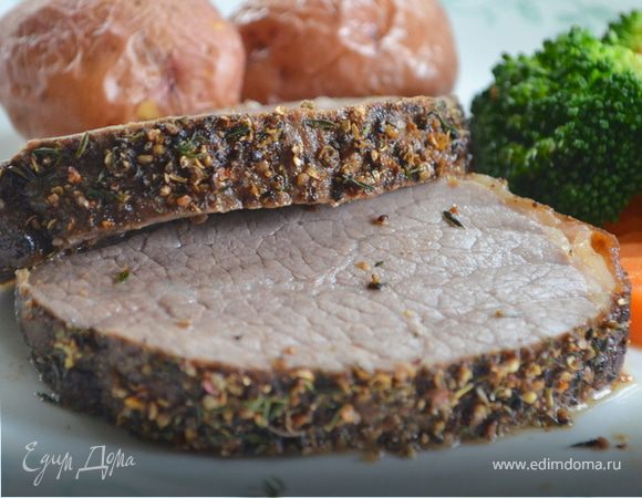 Жаркое из говядины с пряной корочкой Жаркое из говядины с пряной корочкой