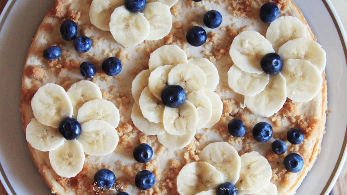 Творожно-банановый торт