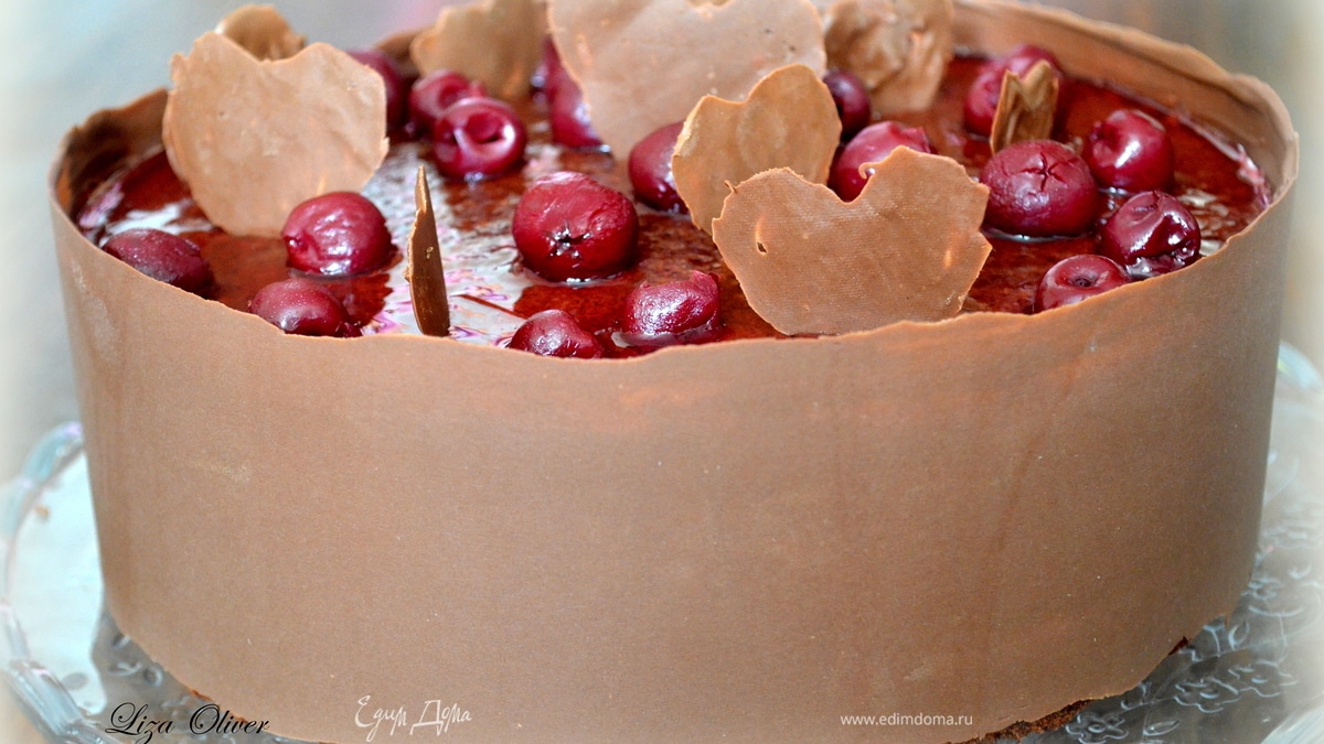 Вишневый торт-суфле "Лиза, с днем рождения!"