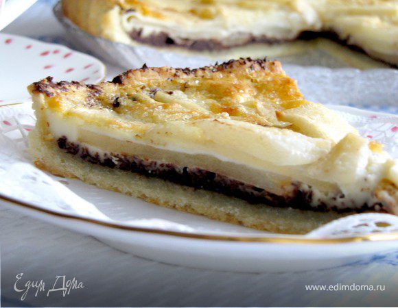 Пирог с грушами и шоколадом